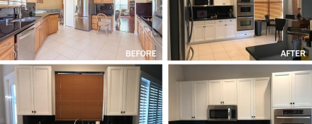 kitchen cabinet refinishing before and after