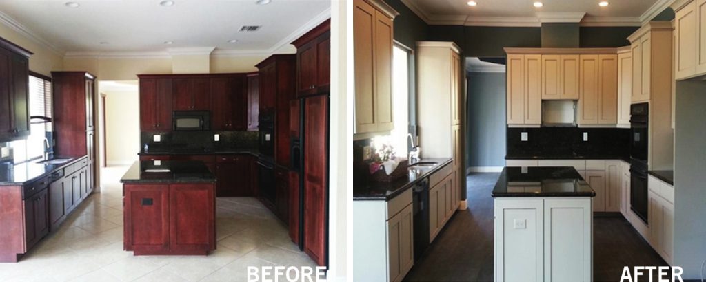 before after cabinet refinishing oakland park