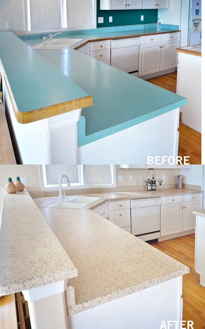 Countertop — before and after refinishing