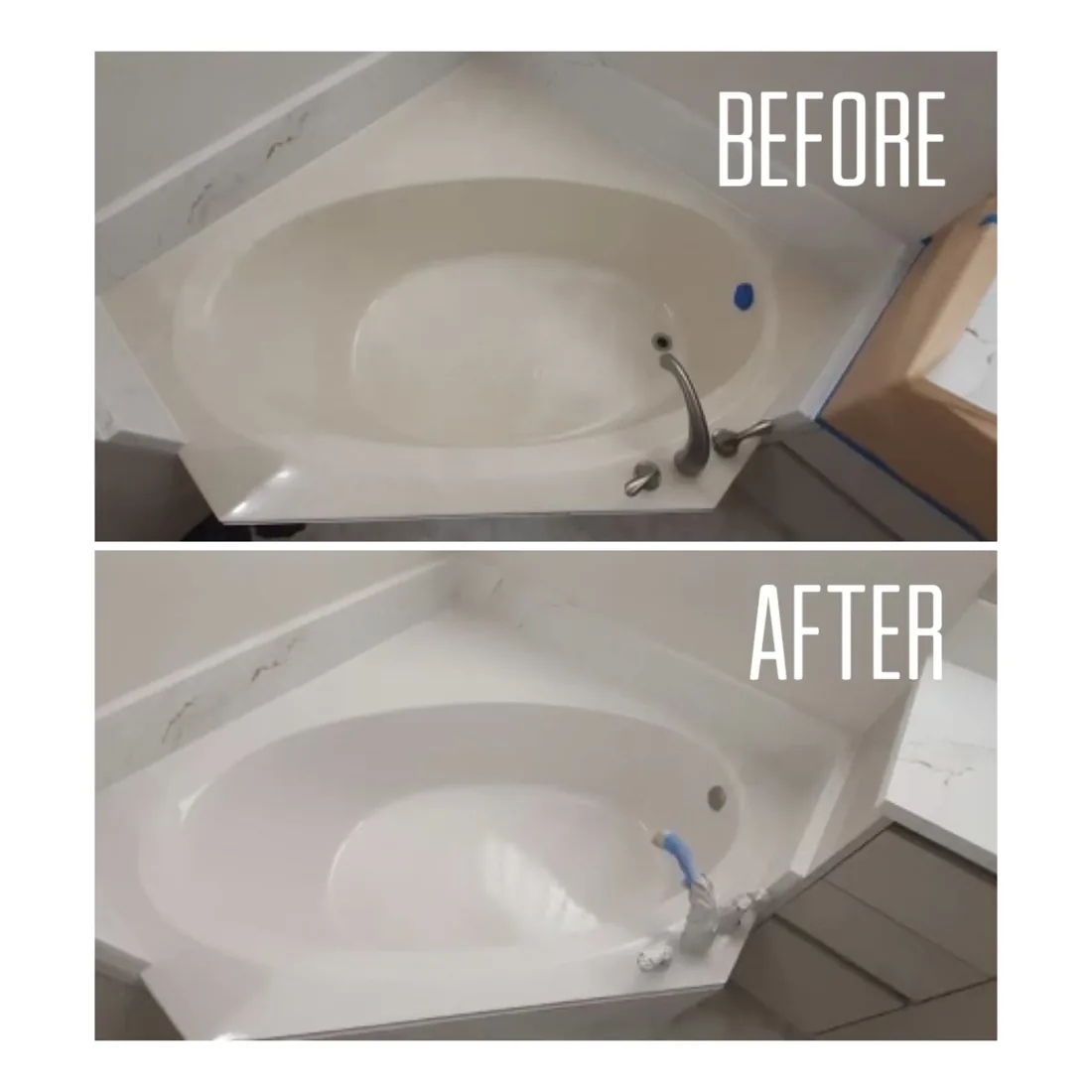 Bathtub — before and after reglazing